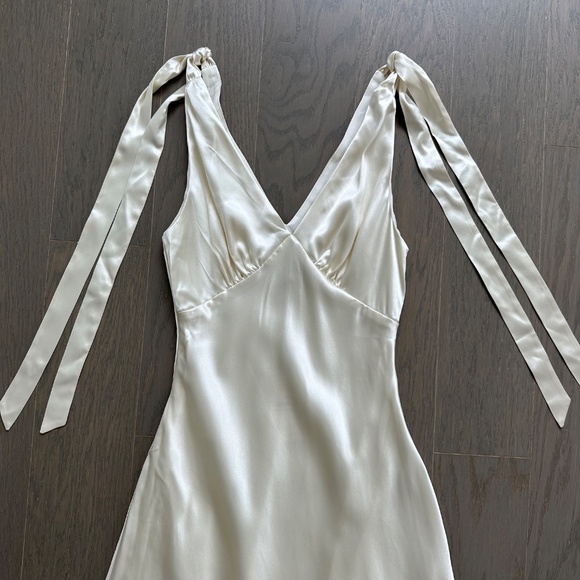 Reformation Cream Satin Maxi Dress - Picture 7 of 14